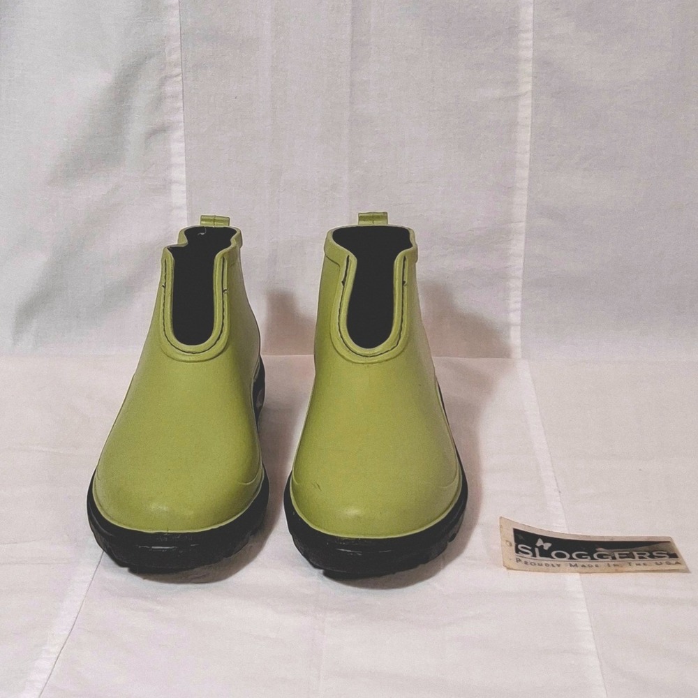 Sloggers Womens 9 Olive Green Waterproof Ankle Garden Rain Boots Made in USA New